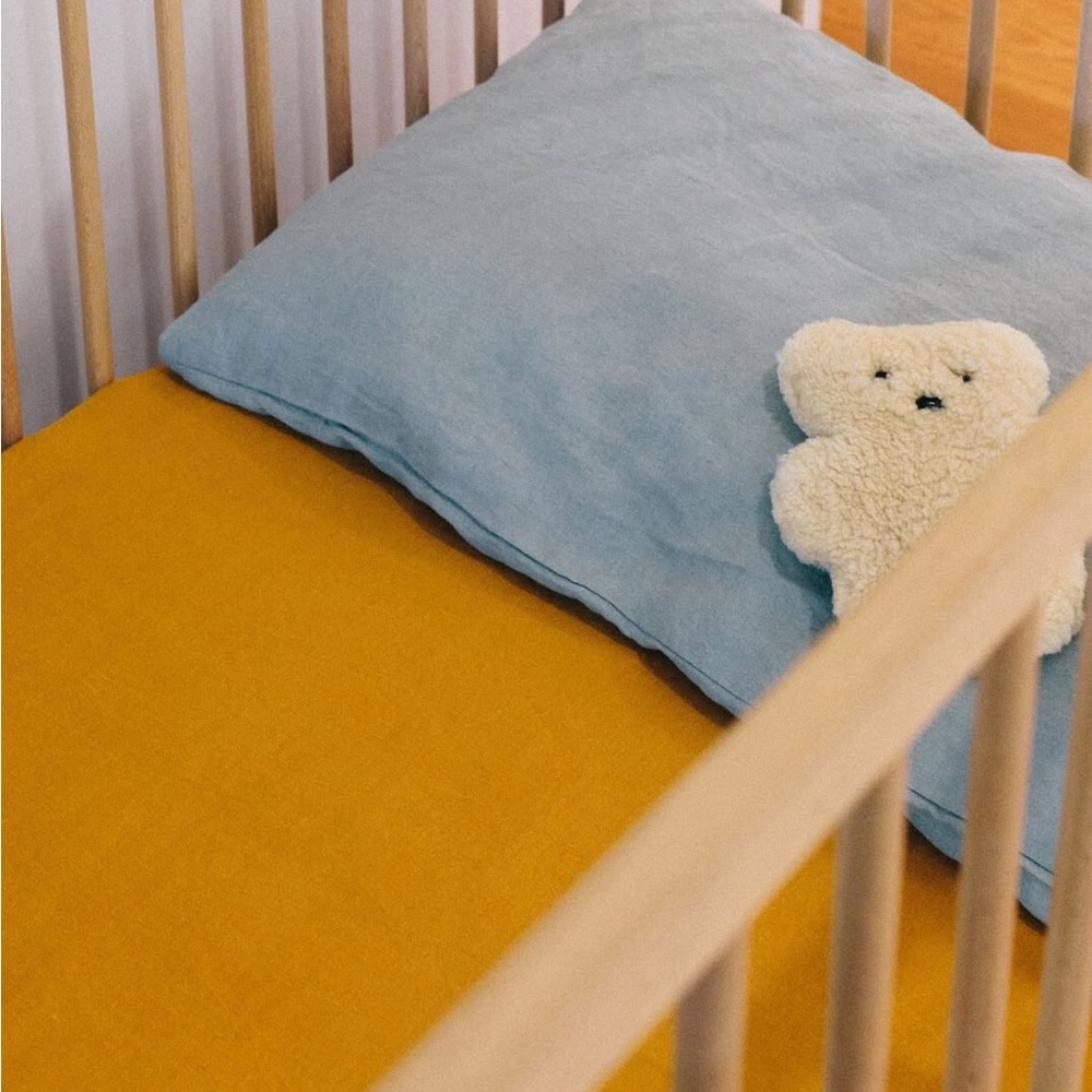Of The Sun Linen Pillow Case single Blue standard